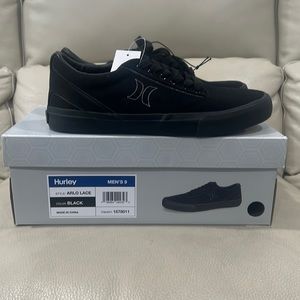 Hurley Arlo Lace Up Black Canvas Size 9
